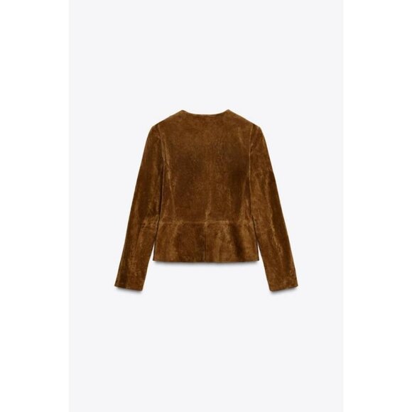 ZARA 100% LEATHER JACKET - Picture 8 of 9